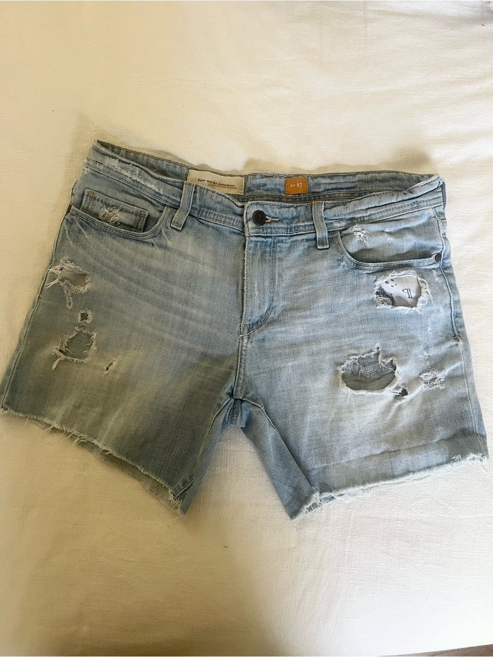Pilcro and the Letterpress Light Blue Distressed Denim Women's Shorts